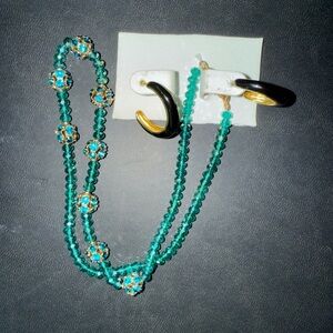 Elegant Green and Gold Beaded Necklace